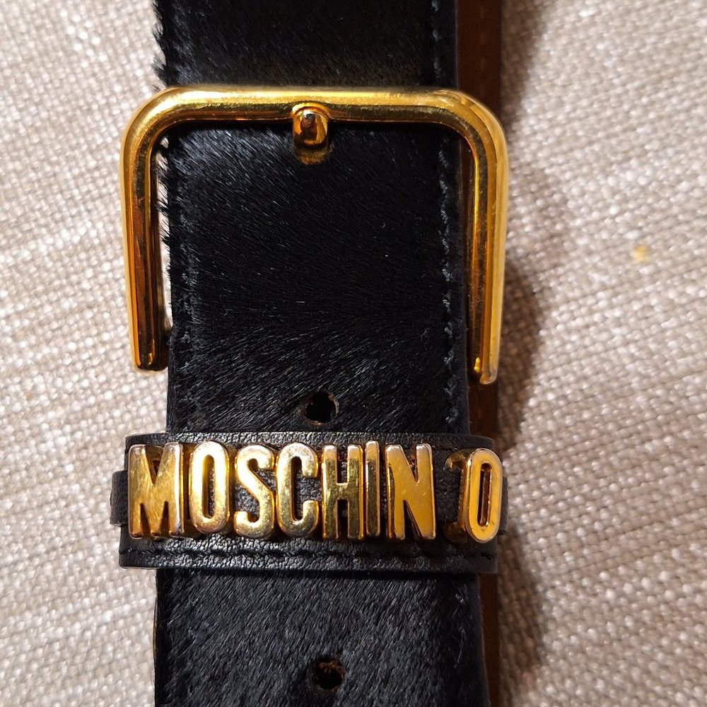 Moschino Black Ponyhair belt/Pony hair trend is taking over 2026